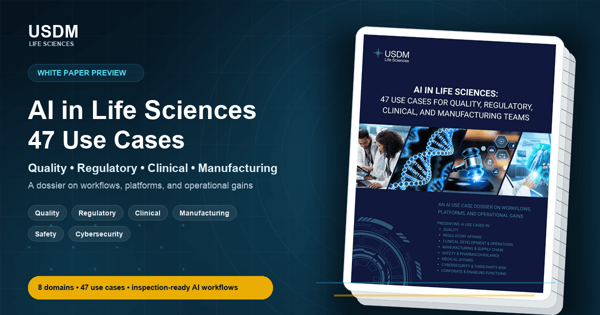 AI in Life Sciences: 47 Use Cases for Quality, Regulatory, Clinical, and Manufacturing Teams