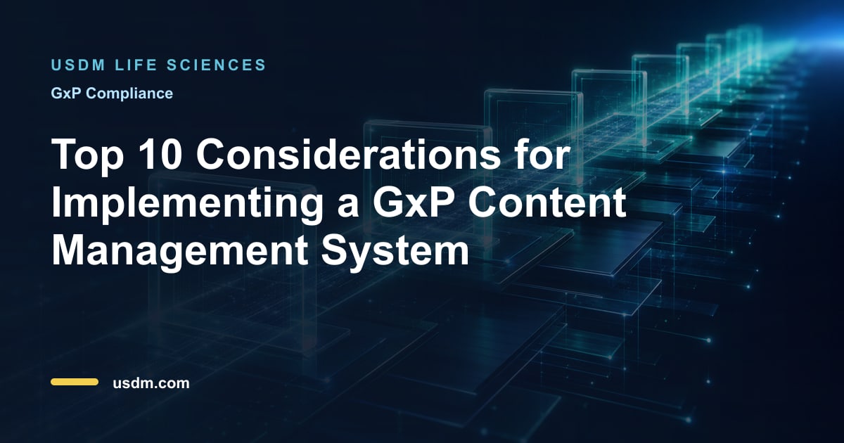 An Example Gxp Computerized System Top 10 Considerations for Implementing a GxP Content Management System